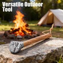 Fist Hammer Stainless Steel Wooden Handle Manual Tool Hammer Craft Gift Decorative Ornament Portable Window Breaker Outdoor Camp - Bạc - Xem 5