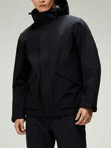 CAMEL CROWN 户外防水男士工作夹克，耐穿外套，男士春秋季防风夹克，徒步套装 - 幻影黑 - 查看 2