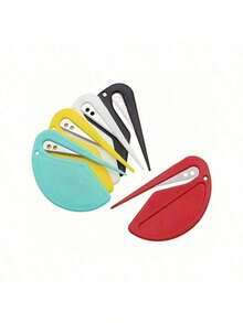 2PCS Compact Plastic Letter Opener - Durable Multifunctional Perfect For School And Office Supplies - Available In Vibrant Colors - Multicolor - View 9