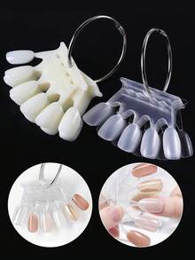 50张皇冠形状美甲对比色卡，美甲凝胶颜色展示，指甲油样品展示板，适用于美甲沙龙练习和个人使用 - 彩色 - 查看 2