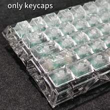 Teclas de teclado mecánico con textura de PC, grabadas lateralmente, transparentes y magnéticas, en color blanco con fibra de carbono, para Wooting Nighthawk - Solo teclas - Ver 5