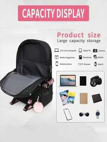 Butterfly Cute Girl's Ultra-Light Weight Campus Backpack, Fashion Lightweight Travel Backpack, Ergonomic Design School Bag, Handbag, Casual Bag For Back To School Season,Large-Capacity Multi-Layer Pencil Case,Back To School Supplie Essentials Office Supplies Valentine's Day Gifts - Multicolor - View 7