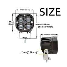 40W Square Clover LED Pods, Yellow & White Hi/Lo Beam, Waterproof Off-Road Lights For Cars Motorcycles SUVs UTVs - 1pcs Dual Color LED Pods, Hi/Lo Beam - View 11