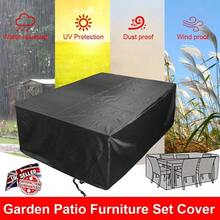 Funda impermeable para muebles de exterior, hecha de tela Oxford, resistente a la lluvia, la nieve, el polvo y los rayos UV, adecuada para muebles de jardín y patio, disponible en negro y plateado, múltiples tamaños para almacenamiento interior y exterior (hogar, oficina, viaje), Día de la Mujer, artículos de viaje, recuerdos de boda, Y2k, dormitorio, accesorios de coche para mujeres, decoración de cocina - Negro - Ver 2