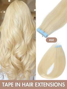 Tape In Hair Extensions Human Hair Extensions High-Quality Real Human Hair 12-22 Inch Natural Straight Blonde Hair Invisible Seamless Easy To Wear Tape In Hair Extensions Volume Boost For Daily & Party Hairstyles - Multicolor - View 46