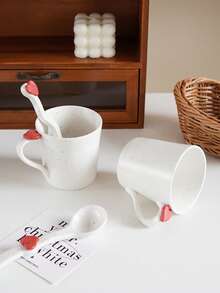 1 Stück minimalistischer, herzförmiger Keramikbecher, kunstvoll gefertigter dreidimensionaler Herzmuster-Kaffeebecher, elegant und visuell ansprechend, geeignet für Heimdekoration, Geschirr, ideal für Kaffeehäuser und Restaurants als Latte-Art-Becher, perfekt als Geschenk, Paar-Set oder festliche Dekoration - Verschiedenfarbig - Übersicht 2