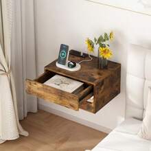 buros para recamaraKzings Buro Flotante de Pared para Recamara con Luz LED con r y Estacion de Carga Mesa de Noce Mesita de Noce Minimalista Mesa iliar Lateral Cama Mueble para Recamara Sala Dormitoburos para recamara - como en la foto - Ver 2