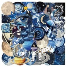 56pcs Blue Space Aesthetic Stickers, Planet Stickers, Cartoon Stickers, Decorative Stickers, Waterproof And Durable Stickers, Suitable For Laptops, Skateboards, Water Bottles, Notebooks, Etc. - V - View 11