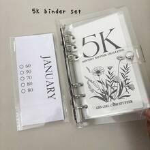 2.5K/5K/10K 12-Month Envelope Savings Challenge Binder, Large Capacity Photo Album, Financial Management Planner, Budget Notebook, School Supplies - Clear - View 12