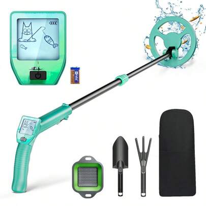 Metal Detector, Lightweight & Adjustable Height Metal Detector With Waterproof Coil, Shovel And Rake, Sound Indication & LCD Display Gold Detector For Detecting Coins, Gold