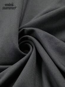 minisummmer Women's New Arrival Spring Summer Gray High-Waisted Drawstring Wide-Leg Tailored Pants - Soft Breathable Flowy Wrinkle-Resistant Elegant Valentine's Day Date Vacation Beach Party Carnival Casual Daily Office Weekend Outfits - Grey - View 6