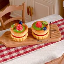 仿真迷你抹茶果酱草莓奶油蛋糕瑞士卷娃娃屋桌面甜点装饰玩具微缩食物玩奶油胶DIY冰箱贴纸材料配件摄影道具模型风格随机 - 綠色 - 查看 12