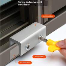 1/2 buc Încuietoare cu clemă limitatoare pentru uși și ferestre din aliaj de aluminiu, design cu cheie în formă de inimă cu pernă de protecție, structură metalică pentru instalare directă fără găurire, potrivită pentru casă, bucătărie, ferestre de birou, uși glisante, dulapuri de dormitor, dulapuri de sală și glisiere pentru mobilă, include accesorii antifurt de protecție - Multicolor - Vizualizare 3