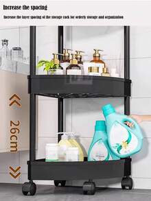 Estantería de esquina de 3/4/5 niveles, estante vertical de plástico resistente al agua y al óxido para ropa, zapatos, almacenamiento, apta para cocina, sala de estar, baño, disponible en blanco/negro, solución de almacenamiento ideal para el hogar y el baño - Multicolor - Ver 3