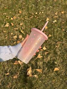 1pc/5pcs/10pcs 24oz Powder Blue Bow Tumbler With Lid And Straw, Reusable, Cute Transparent Cup, Suitable For Birthday, Wedding And Party Supplies, Reusable With Pink Ribbon, Summer Beverage Cup, Suitable For Birthday, Wedding And Party Supplies, Perfect For Party, Drinking, Coffee, Also Suitable For Mother's Day, Wedding, Birthday, Bachelorette Party Or As A Gift - Multicolor - View 12