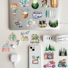 50pcs Simple Outdoor Travel Stickers, Creative Graffiti Stickers, Office Supplies, Mobile Phone And Computer Stickers, High-Value Waterproof Cool Stickers - Multicolor - View 5