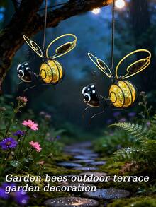 Outdoor Bee Lights - Solar Hanging Bee Decor Lights With Spring - Outdoor Hanging Solar Lights, Suitable For Garden, Yard, Patio, Porch Decor And Birthday Gifts (Yellow) - Yellow - View 7