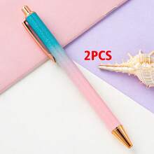 Customized Text/Logo Push-Button Pen With Glitter Metallic Finish, Customized Metal Advertising Push-Button Ballpoint Pen, Creative Glitter Metallic Advertising Gift Ballpoint Pen, Back To School Gift, Gift For Teacher/Friends - 14.7*1cm - View 35