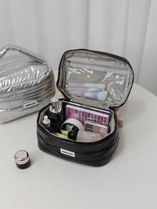 Large Capacity Minimalist Design Makeup Bag, Multi-Compartment Travel Toiletry Pouch, Suitable As Holiday Gift - Multicolor - View 11