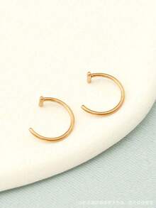 1 Piece Fashion Stainless Steel Fake Lip Ring, Suitable For Women's Daily Decoration, No Need For Piercing, Can Be Worn As A Lip Ring, Lip, Fake Pierced Lip Jewelry, Fake Nose Ring, Nose Clamp, Ear Cartilage Clamp, Ear Cartilage Clamp, Etc. - Fake Lip Ring - View 5