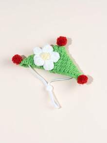 1pc/3pcs Hamster Decor Knitted Hat With Cute Furry Pom Pom, Warm & Adorable, Suitable For Photo Shoot, Fits Hamsters, Parrots & Other Small Pets - Multicolor - View 9