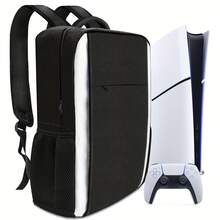 PS 5 Game Backpack, Protective Travel Carrying Case Compatible With 5 Console, Game Storage Bag With Multiple Pockets For PS 5 Discs/Games/Laptop, Tech Gift For Men, Women, Girls, 5 Storage Bag, Game Controller Accessory Backpack For PS-5, Shockproof Dustproof Waterproof Travel Bag With Adjustable Shoulder Strap, Black - Multicolor - View 2