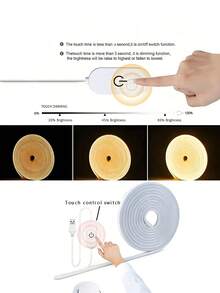 Dây đèn LED neon cảm ứng 1m/2m/3m/4m/5m, chức năng điều chỉnh độ sáng bằng cảm ứng, dải đèn linh hoạt điều chỉnh độ sáng qua USB, ánh sáng trắng ấm và trắng lạnh có thể điều chỉnh, đèn LED phòng, đèn phòng ngủ, thích hợp cho phòng ngủ, phòng khách, tủ trưng bày, tủ gương phòng tắm, phòng tắm, ánh sáng xung quanh, phát trực tiếp, gương trang điểm, đèn trang trí phòng tắm. - nhiều màu - Xem 9