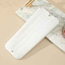 1pc 19cm Silicone Heat Resistant Straightener Protective Sleeve, Travel Curling Iron Non-Slip Mat, Curling Wand Holder, Flat Iron Travel Organizer Bag, Upgraded Version, Hanging Travel Organizer Bag, 1pc Heat Resistant Straightener Clamp Sleeve - Black - View 19