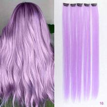 5pcs 22-Inch Wine Red Straight Hair Extensions With Shiny Threads, Thick Straight Hair Pieces Suitable For Women - Multicolor - View 22