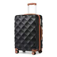 Ultralight ABS+PC Hard Case Bumpy Diamond Carry-On Suitcase With TSA Lock And 4 Spinner Wheels Available In 20" Cabin Size And 24" And 28" Check-In Sizes(1 Pc) - Black-1 - View 14