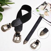 Barry.Wang Rhinestone Belts For Women Silver Gold Bling Belt Diamond Crystal Studded For Jeans Dress Bridal Christmas - GoldDoubleBuckle - View 8
