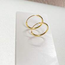 1 Pair 925 Sterling Silver Mini Hoop Earrings, 10mm Diameter, Suitable For Daily Wear - Gold - View 3