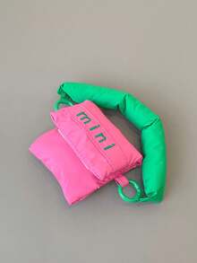 New Mini Small Bag Female Cute Headphone Bag Cloth Handheld Lipstick Bag Data Cable Storage Bag - Pink - View 8