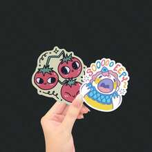 小番茄贴纸，Eepy 小丑贴纸！水瓶贴纸 | 趣味可爱乙烯基贴纸，适用于水瓶和笔记本电脑，一次性使用，光面 - 彩色 - 查看 10