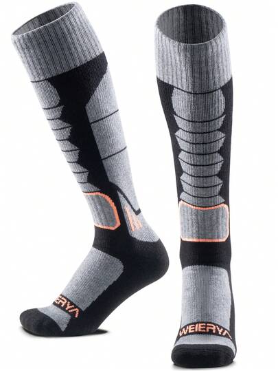 1 双 WEIERYA 美利奴羊毛滑雪袜，专业滑雪袜，男女通用户外运动保暖袜
