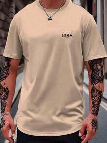 Men's T-Shirt, Premium Knit Shirt, Imported Premium Cotton Blouse - 米色 - 查看 3