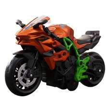 Miniatura Moto Esportiva Metal Pull Back1:14 Laranja Castela - Laranja - Visão 10