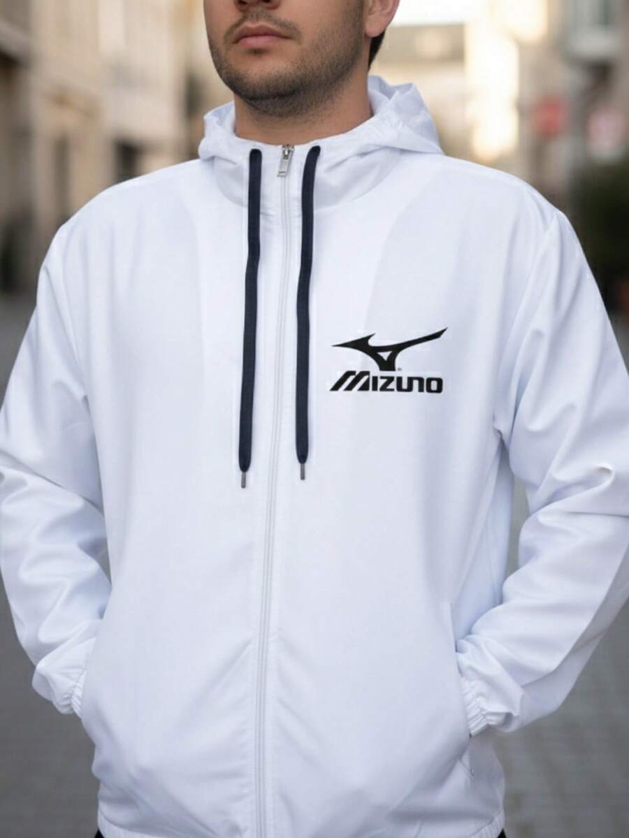 Lightweight And Comfortable White Windbreaker Jacket By Mizu.No. Ideal For Sports And The Gym. - trắng - Xem 1