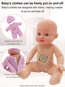 26 厘米逼真会说话的娃娃玩具，配有睡衣、奶瓶和奶嘴，能喝水、哭、笑、发出爸爸/妈妈的声音，是送给孩子、男孩和女孩、生日/节日的绝佳礼物