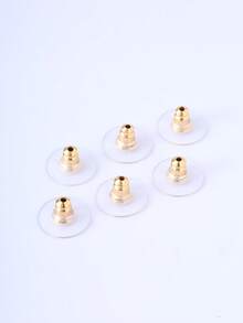 6 piezas de tapones de oído dorados, diseño minimalista unisex, almacenamiento de pendientes - 6 tapones para los oídos de oro - Ver 1