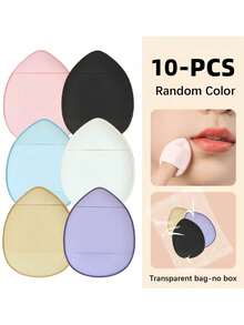 3pcs/6pcs/10pcs Mini Thumb Powder Puff Water Drop Wet And Dry Dual-Use Bb Cream Concealer Foundation Makeup Air Cushion Little Thumb Powder Puff - Multicolor - View 9
