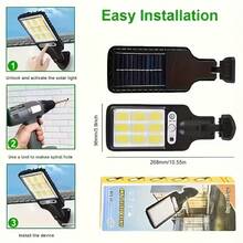 Solar Outdoor Street Light-Outdoor Security Light With Remote, Waterproof Garden Pathway Lighting,Barricade Light Wall Light, 108COB High Brightness LED Solar Garden Light! 2000 Lumens Waterproof Spotlight Garage Wall Anti-Theft Lighting Intelligent Human Body Sensor +3 Levels Dimming Mode - Solar Outdoor Lights,Solar Panel Powered Security Light For Garden, Garage, Yard, Backyard, Patio - Durable Outdoor Pathway Lighting, Garden Lights For Yar,Human Body Induction Wall Light,Garden Light(1/2/4/8pcs) - 黑色 - 查看 3