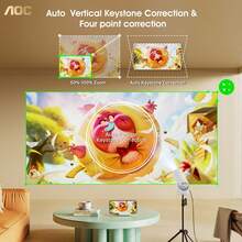 [Una nueva opción de proyección inteligente] El miniproyector AOC admite 4K Full HD, ajuste de rotación de 180°, alto brillo de 8000 lúmenes, conectividad dual WiFi y Bluetooth, corrección trapezoidal vertical automática y conexión directa a teléfono inteligente para una nueva experiencia de cine en casa. - Blanco - Ver 8
