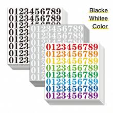 5张1-4英寸防水乙烯基自粘可移除数字贴纸，适用于办公室、教室、家庭、邮箱 - 彩色 - 查看 1