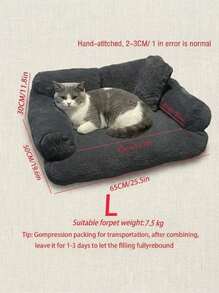 PETSIN All Season Pet Cat Sofa, Removable & Washable Pet Bed, Suitable For Cat & Dog Puppy Keep Dog Bed Cat Bed - Grey - View 5