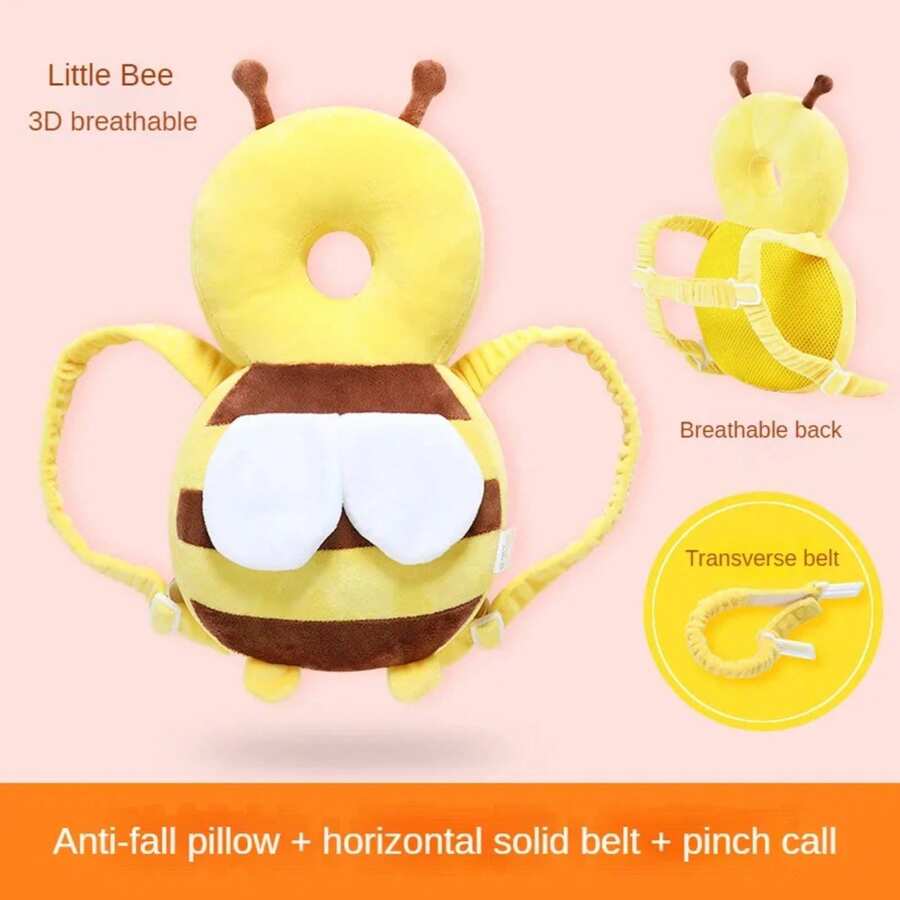 Baby Walking Headrest, Anti-Fall Pillow For Learning To Walk, Breathable Head Protection Pad, Bee Head Protection, Anti-Fall Cap - L YellowSounderRail - View 1