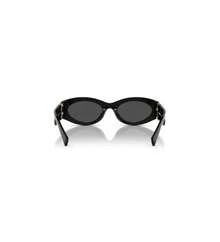 Miu Miu Sunglasses Sun Glasses Women Black Oval Frame Gold Logo UV Protection Summer Beach Fashion - Black - View 4