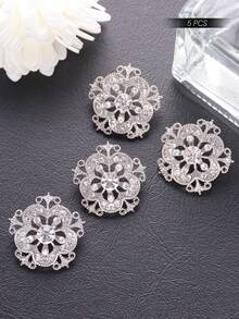 5 chiếc/bộ cúc kim loại dập nổi hình hoa 3D cổ điển sang trọng, thích hợp để trang trí váy cưới, áo khoác, áo len, áo cardigan, áo jacket, phụ kiện may vá thủ công, hộp quà tặng, giày phù dâu, mũ, phụ kiện DIY. - Nhiều màu - Xem 2