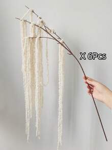 MEHELANY 6/1 pieza Colgante de flor de glicinia artificial de color blanco lechoso, colgante de planta de lágrima de amante, colgante de amaranto de seda artificial, flor de boda burdeos, ramo de boda estilo cascada, adecuado para decoración de fondo de boda, decoración de hotel, arreglo floral DIY, relleno de jarrón, decoración de pared, Día de la Madre, cumpleaños, fiesta, regalo (flor artificial de material de hilo) - blanco lechoso - Ver 12