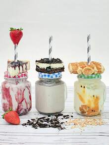 Silver And White Disposable Paper Straws, Suitable For Weddings, Parties, Bars, Beaches And Other Occasions - Multicolor - View 5